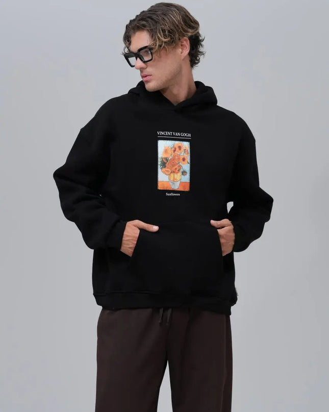 Van Gogh "Sunflowers" Graphic Hoodie Withinblack