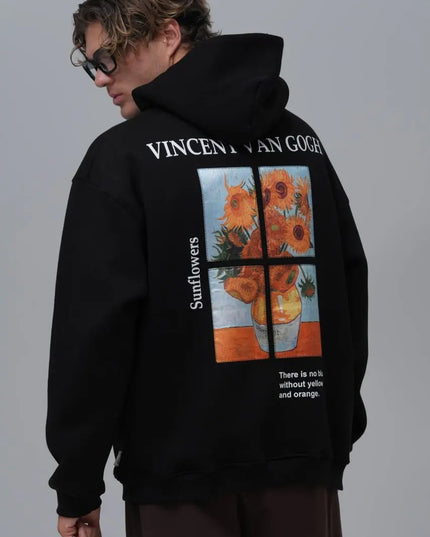 Van Gogh "Sunflowers" Graphic Hoodie Withinblack