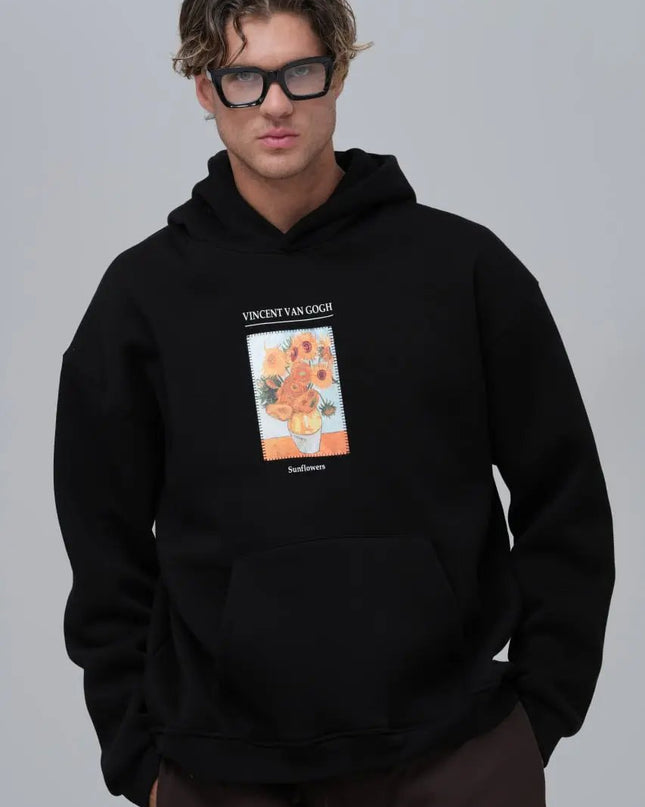Van Gogh "Sunflowers" Graphic Hoodie Withinblack