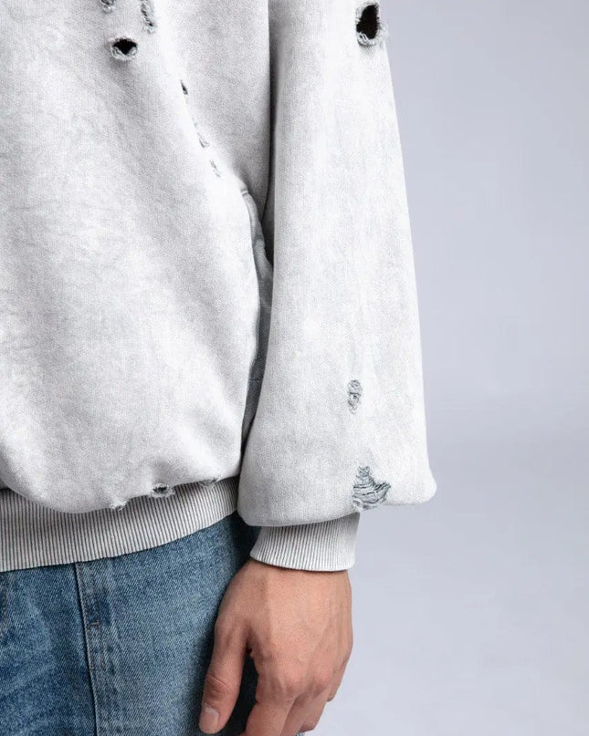 Vintage Distressed Hoodie - Oversized Washed Pullover Sweatshirt Dash-4u
