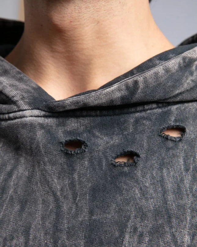 Vintage Distressed Hoodie - Oversized Washed Pullover Sweatshirt Dash-4u