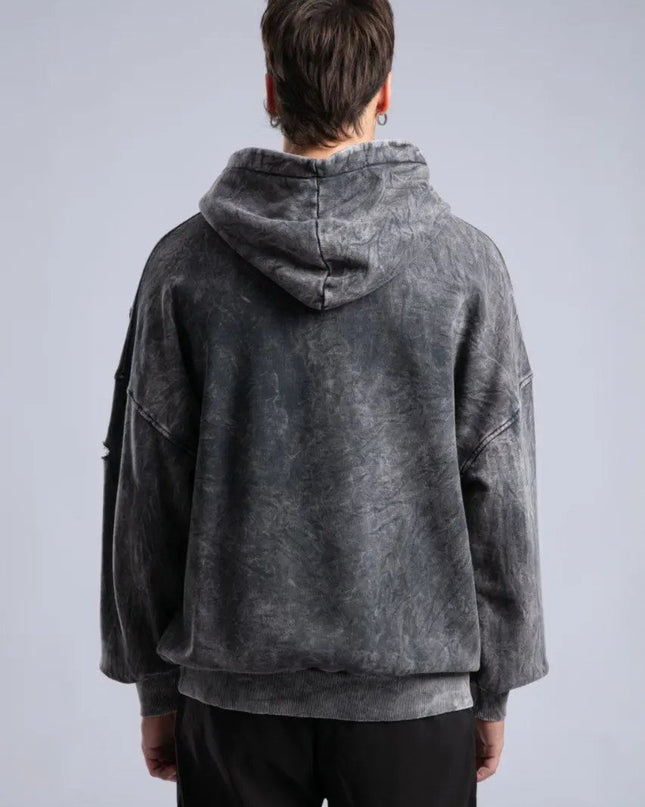 Vintage Distressed Hoodie - Oversized Washed Pullover Sweatshirt Dash-4u