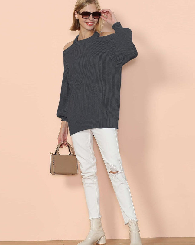 Halter Neck Knitted Semi Backless Pullover Dash-4u