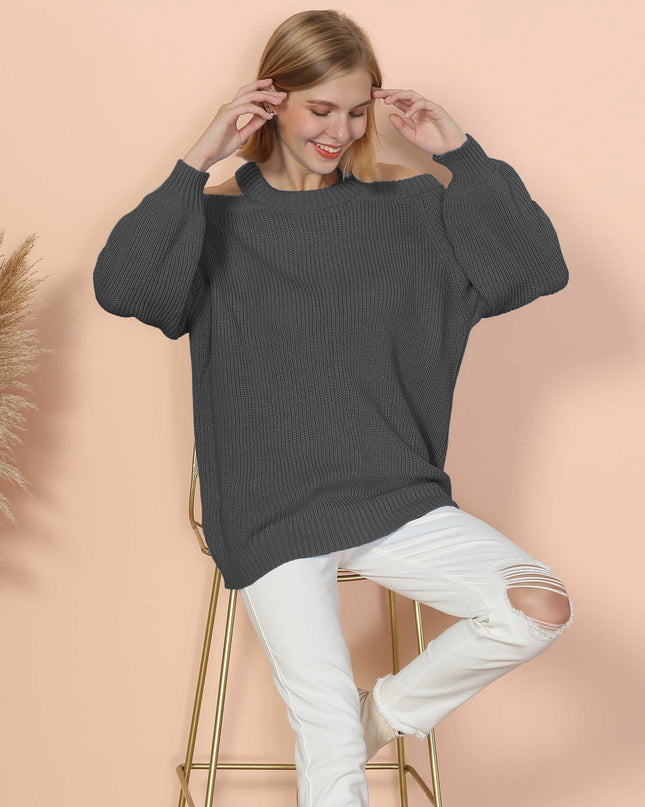 Halter Neck Knitted Semi Backless Pullover Dash-4u