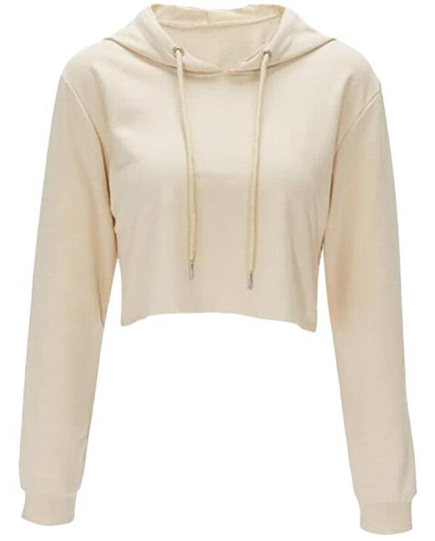 Crop Top Sweatshirt Long Sleeve Hoodie Pullover Dash-4u