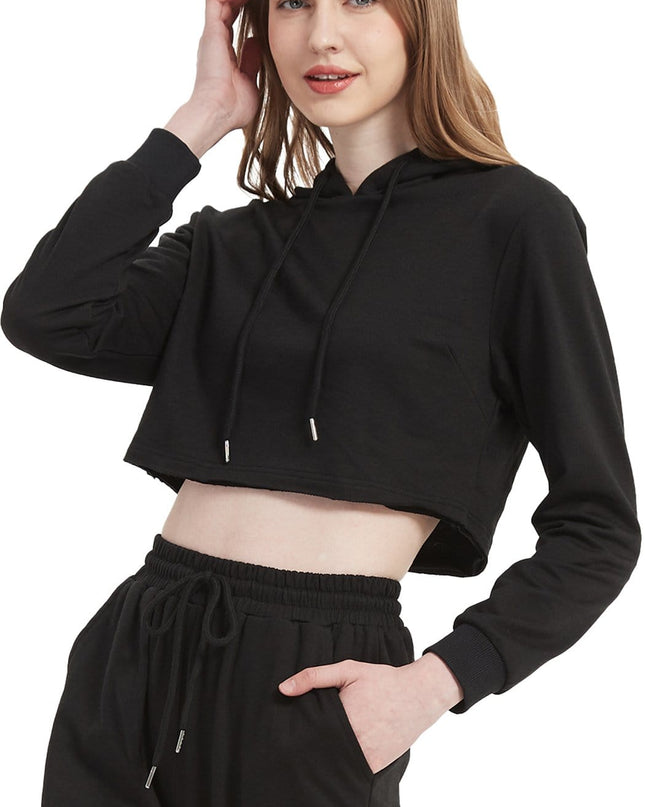 Crop Top Sweatshirt Long Sleeve Hoodie Pullover Dash-4u