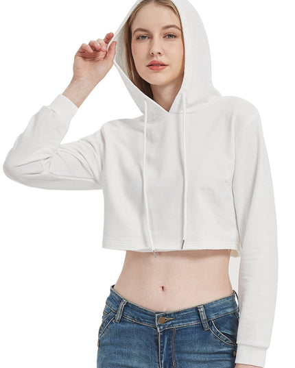 Crop Top Sweatshirt Long Sleeve Hoodie Pullover Dash-4u