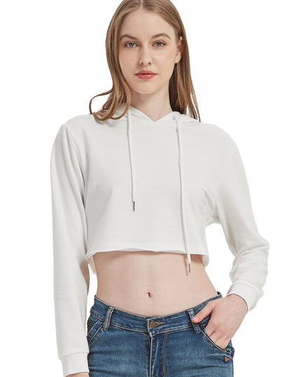 Crop Top Sweatshirt Long Sleeve Hoodie Pullover Dash-4u