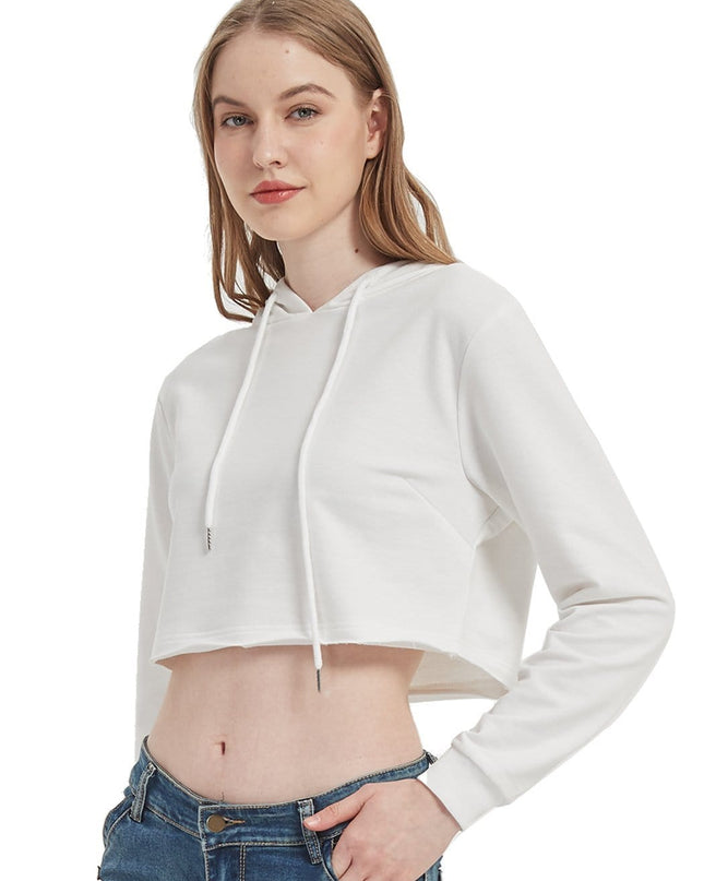 Crop Top Sweatshirt Long Sleeve Hoodie Pullover Dash-4u