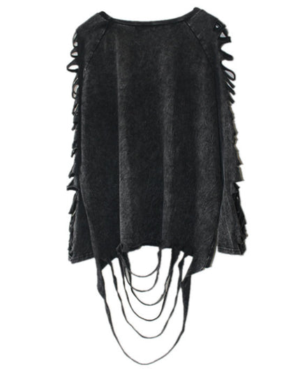 Ripped Long-Sleeve Pullover Top Dash-4u