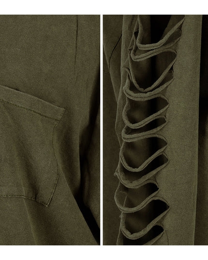 Ripped Long-Sleeve Pullover Top Dash-4u