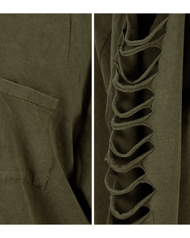 Ripped Long-Sleeve Pullover Top Dash-4u