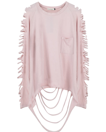 Ripped Long-Sleeve Pullover Top Dash-4u