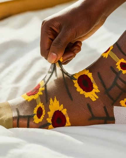 BotaniBabe Sheer Bloom Socks – Embroidered Crystal Silk Socks Dash-4u