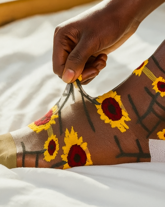 BotaniBabe Sheer Bloom Socks – Embroidered Crystal Silk Socks Dash-4u